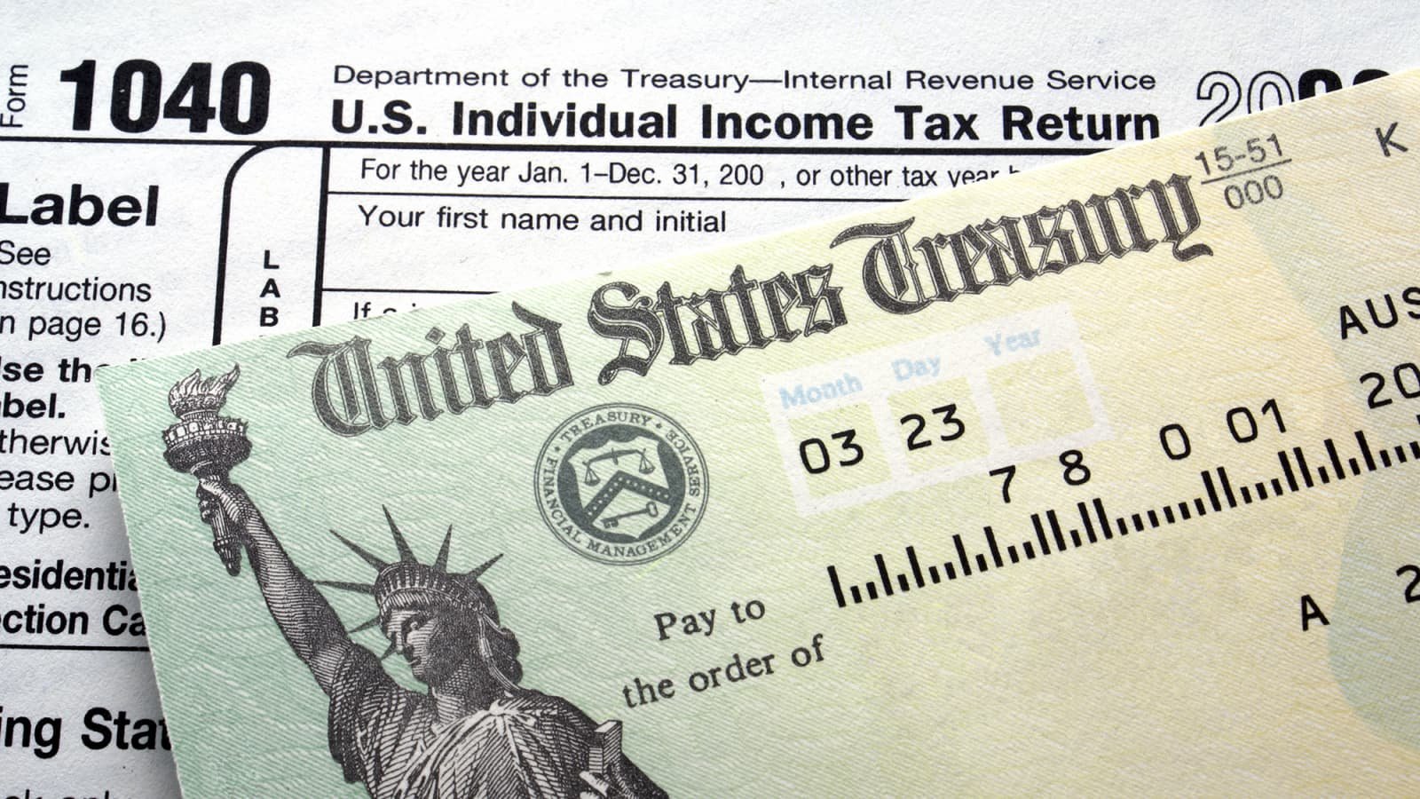 US flag used as a subtle tax refunds visual